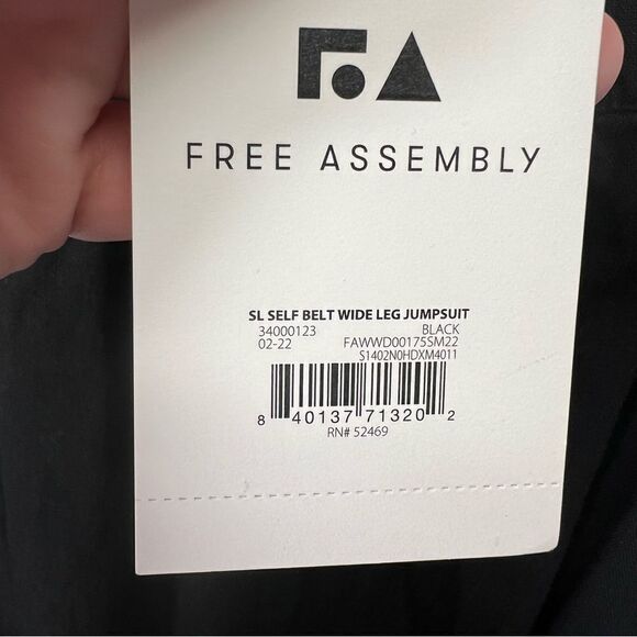 NWT large linen blend Free Assembly • Sleeveless Wide Leg Jumpsuit - Picture 10 of 16